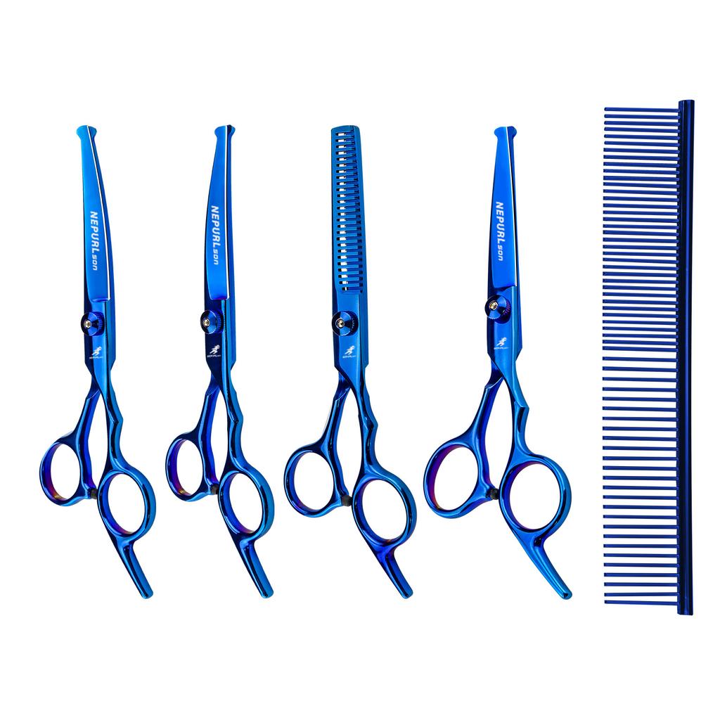 6.0 Inch Baby Head Height Screws 4 Packs, High-End Pet Beauty Scissors Curved And Straight Scissors Set