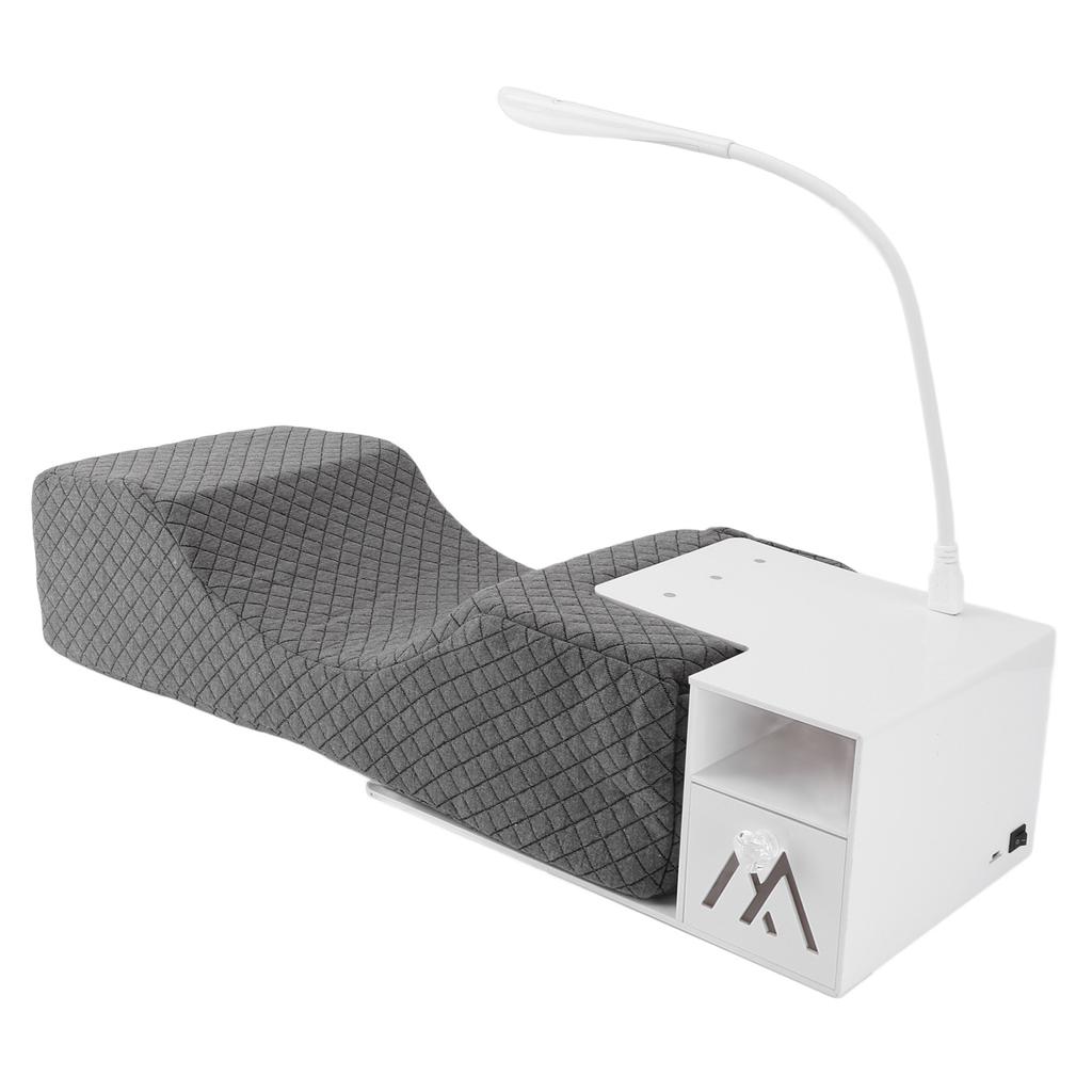 Pernă cu Memorie pentru Extensii de Gene cu Suport Organizator cu Raft, Iluminare, Ergonomică pentru Extensii de Gene