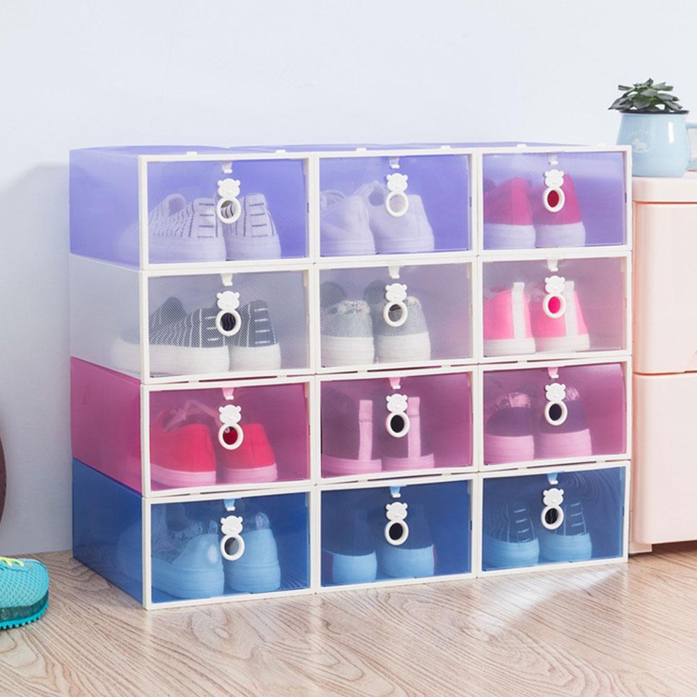 Buy Fold Plastic Shoes Box Case Thickened Transparent Drawer Plastic