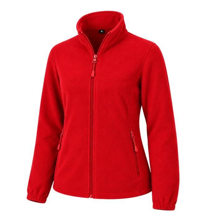 Veste polaire femme rouge zippée et chaude – XS à XXL - Rouge
