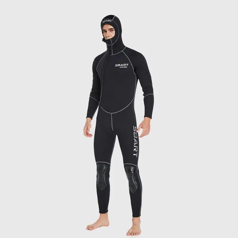 SBART Men s Long Sleeve Hooded Diving Wetsuit L