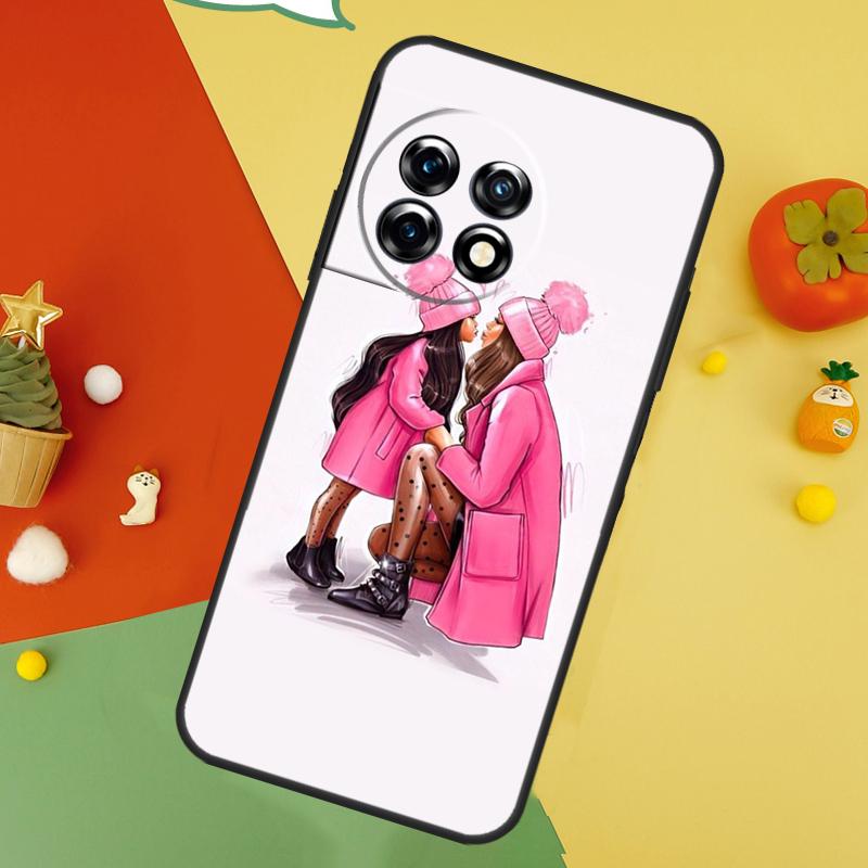 Baby Mama Tochter Mädchen Sohn Papa Rückseite für OnePlus 13 15 13R 13T 12 12R 11 10 10T 8T Nord 5 CE 4 2 3 Lite N20 N30 Hülle