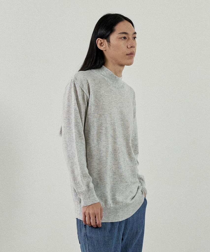 Analog Mood-Like Semi-Half Turtleneck Knit (Light Gray)