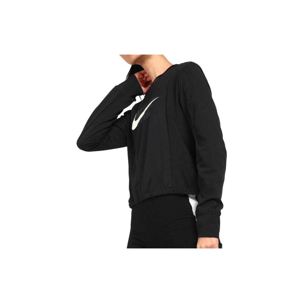 Nike Camiseta Manga Longa Esportiva de Corrida com Estampa de Logo Vintage Americano e Fivela de Polegar Feminina Preta DD6943-010