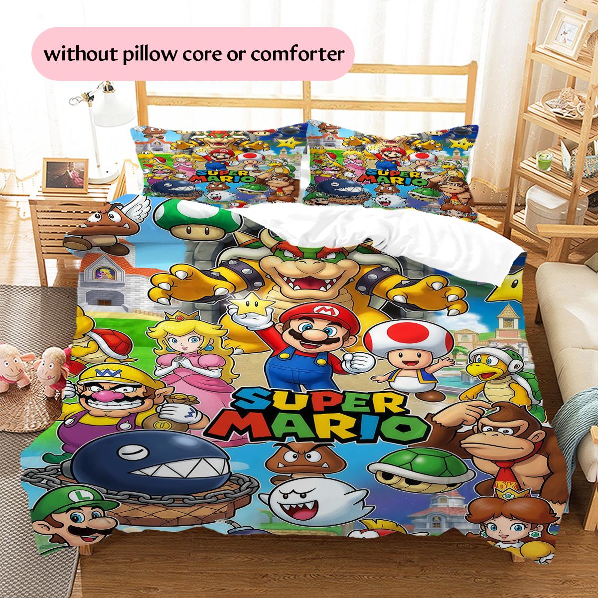 

Super Mario Party Pattern Bedding Home Decoration Festival Gift (1 * duvet cover + 2 * pillowcase, without core) 135x200cm
