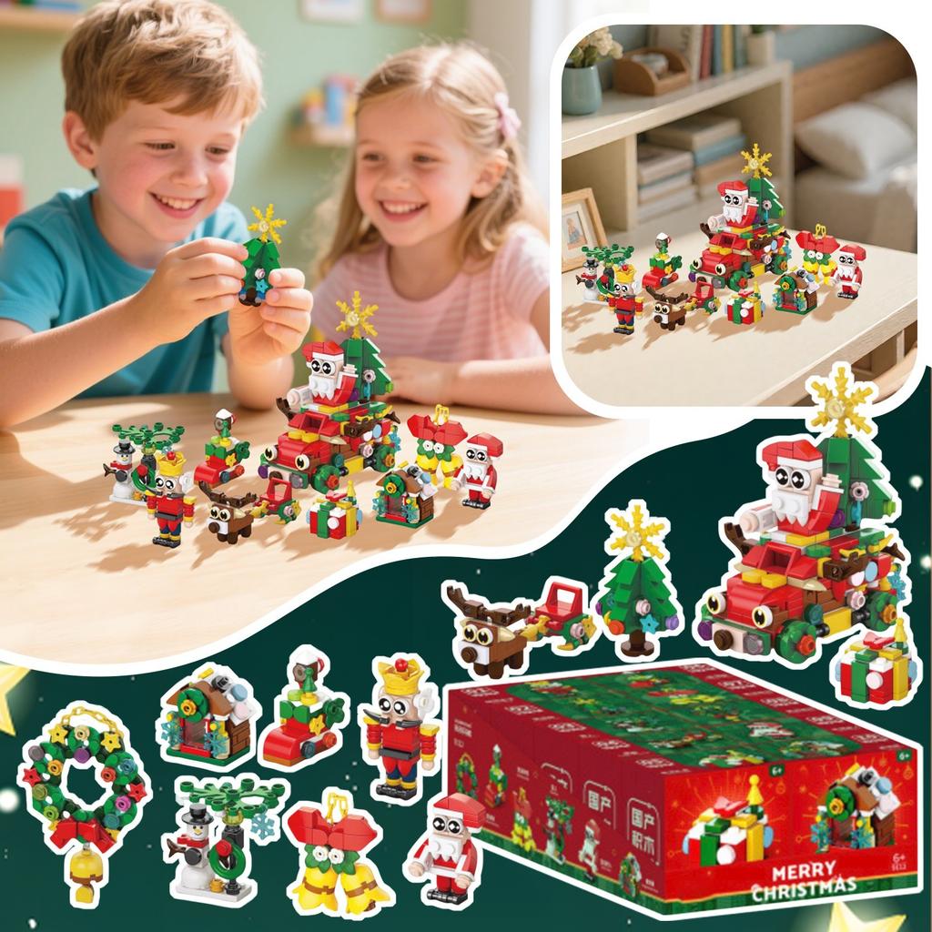 Christmas Building Block Toy Christmas TreeReindeer Assembly SantaClaus Gift