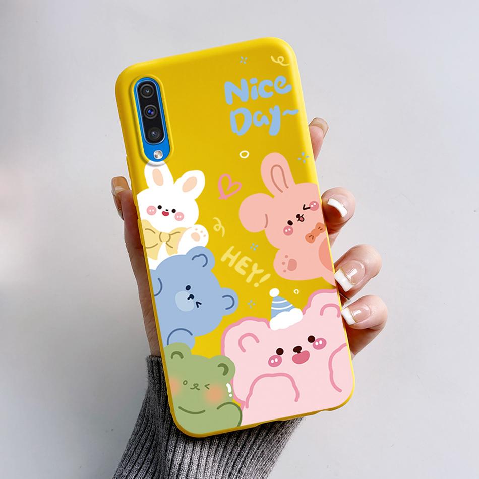 For Samsung A50 A50S A30S Case Cartoon Soft Liquid Silicone Full Protection Phone Back Cover For Galaxy A 50 50S 30S Funda Shell