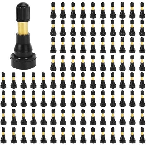 BLACKHORSE-RACING 25 Pack TR412 Rubber Tire Snap-In Short Valve Stem ATV Lawn Mower Garden Tractor Plug Stem For Tubeless 0.453” 11.5Mm Rim Holes