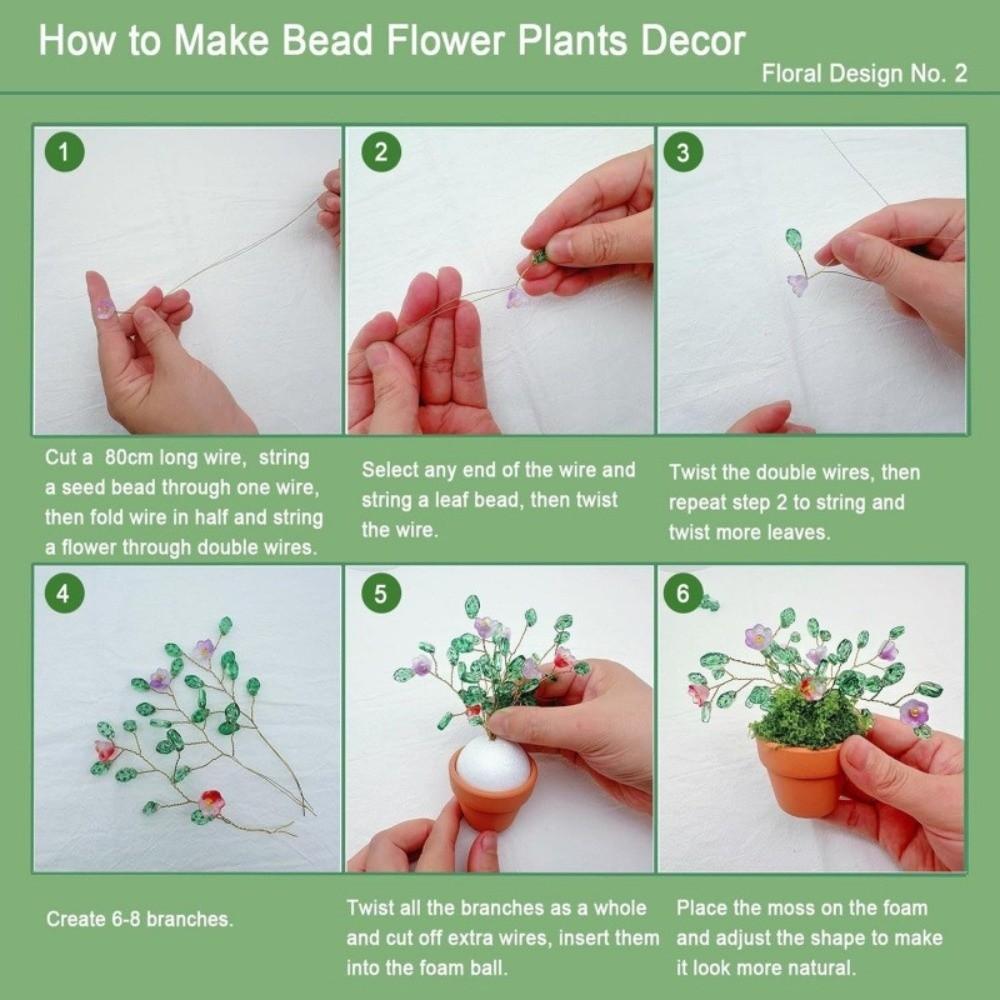 Artificial Moss Beaded Flower Leaf Craft Set Floral Lover Handmade Favor