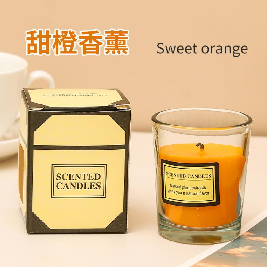 1pc Windproof Transparent Glass Cup Scented Candle - Soybean WaxSmokeless candle , Indoor/Outdoor, Wedding, party with Gift Box