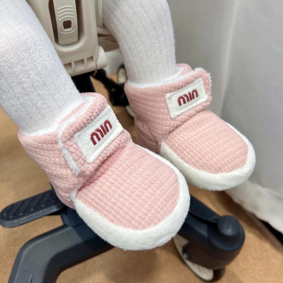 Унисекс детские зимние ботинки с мягкой подошвой: Теплая, Не линяющая хлопковая ткань для малышей от 0 до 1 года S 11.5cm (0-7 months)