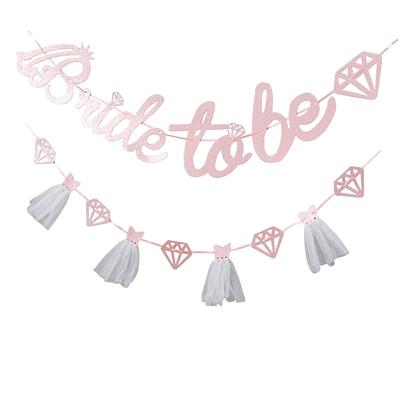 Wedding Dress Diamond Silver Glitter Bride Garland Bunting Bridal Shower Decorations, Bride To Be Banner, for Bridal Shower Party Decorations Supplies