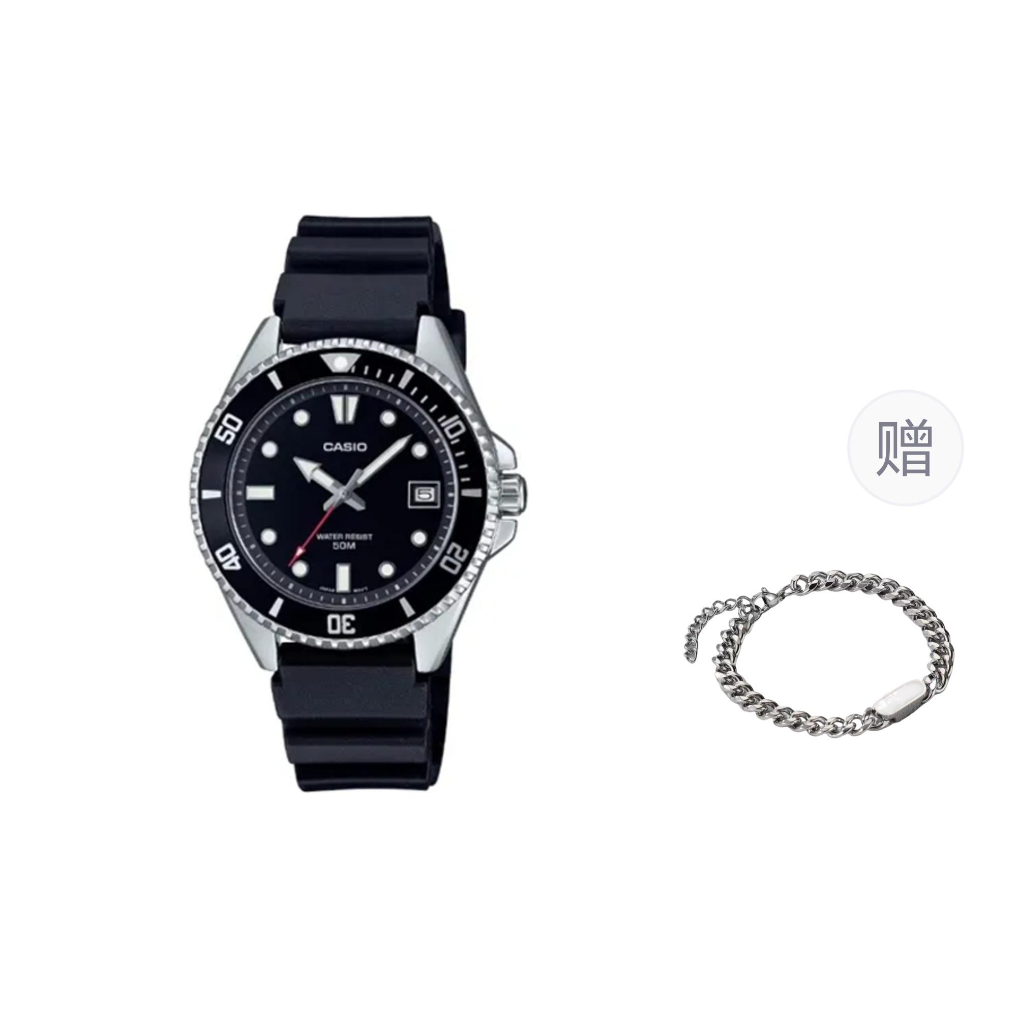 CASIO Men Black Watch MDV-107-1A1- Black