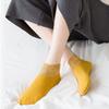 New Autumn Winter Women's Ankle Socks Lace Edged Solid Color Velvet Warm Soft Non Slip Cute Elegant Daily Dating Girls Socks