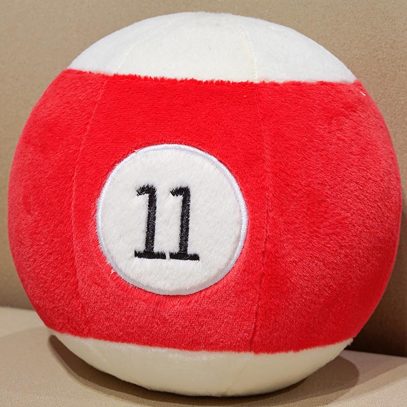 Simulated Billiards Plush Pendant: White Ball & Black 8 Ball Fun Ornament Set.