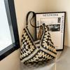 Large capacity woven bag women's new 2025 summer fashion shoulder straw bag versatile tote bag