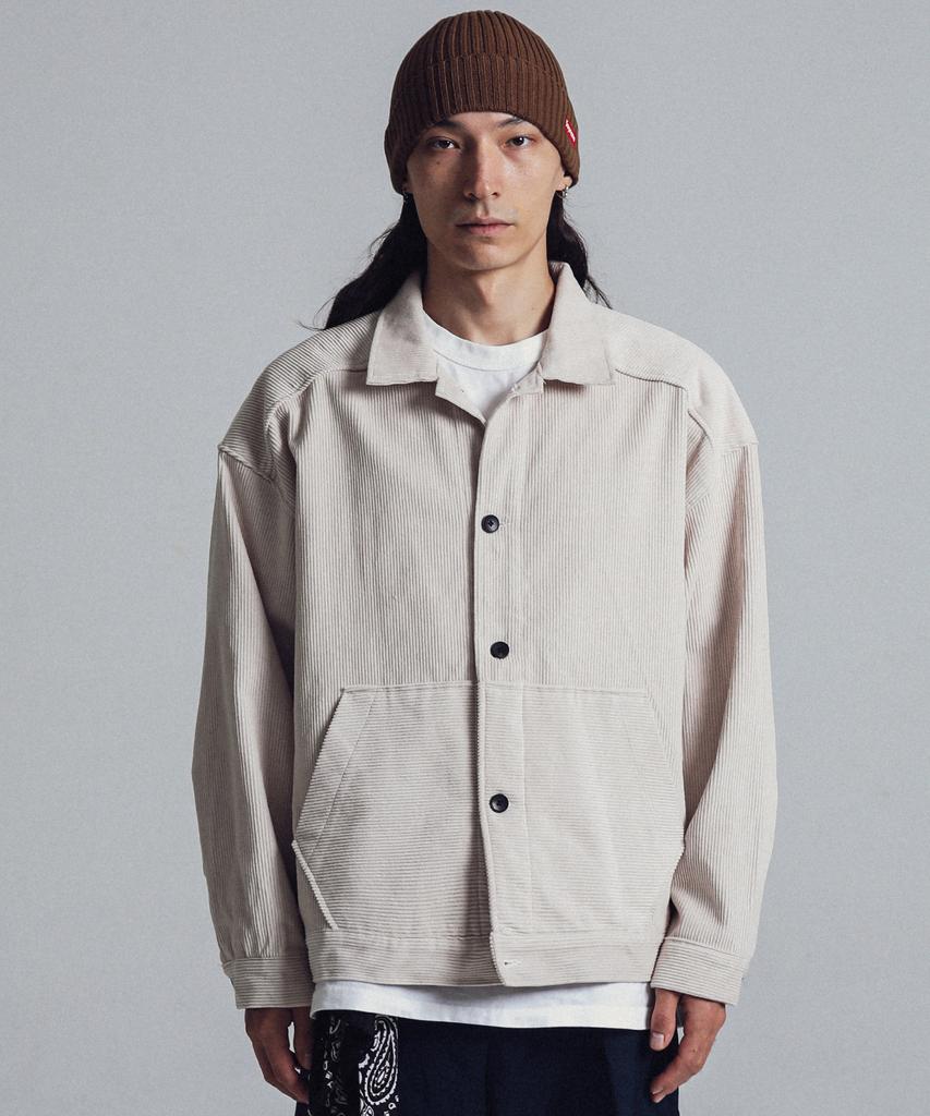 Stage Name 8W Corduroy Kangaroo Pocket Trucker Jacket_Cream Beige