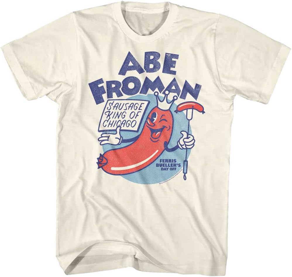

Ferris Bueller s Day Off Abe Froman Sausage King of Chicago Mens Short Sleeve T Shirt 80s Movies Tees 5XL різнокольоровий