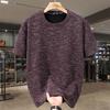 5XL-11XL Plus Size Velvet T-shirt Man Oversize Tops Winter Thick Warm Short Sleeve Tee Fashion Vintage Clothing