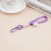 Colorful Cartoon Nylon Keychain Lanyard with Metal Doll Figure and Perler Bead Pendant