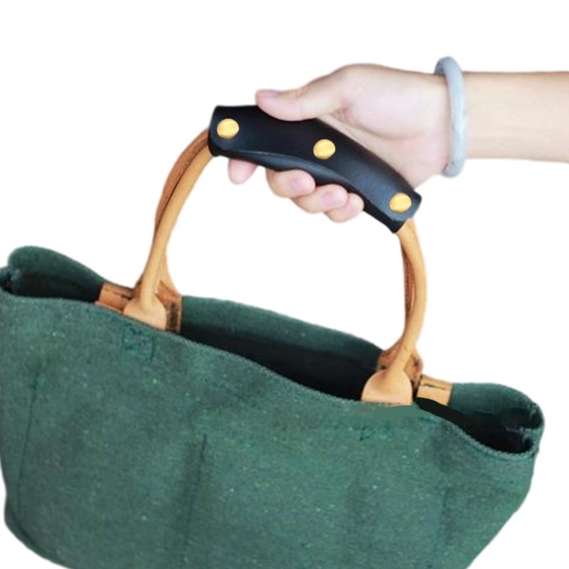 2 Pieces Leather Handle Wrap for Handbags Bucket Bags Luggage Grips with Buckle Suitcase Bag Handle Covers Sleeve