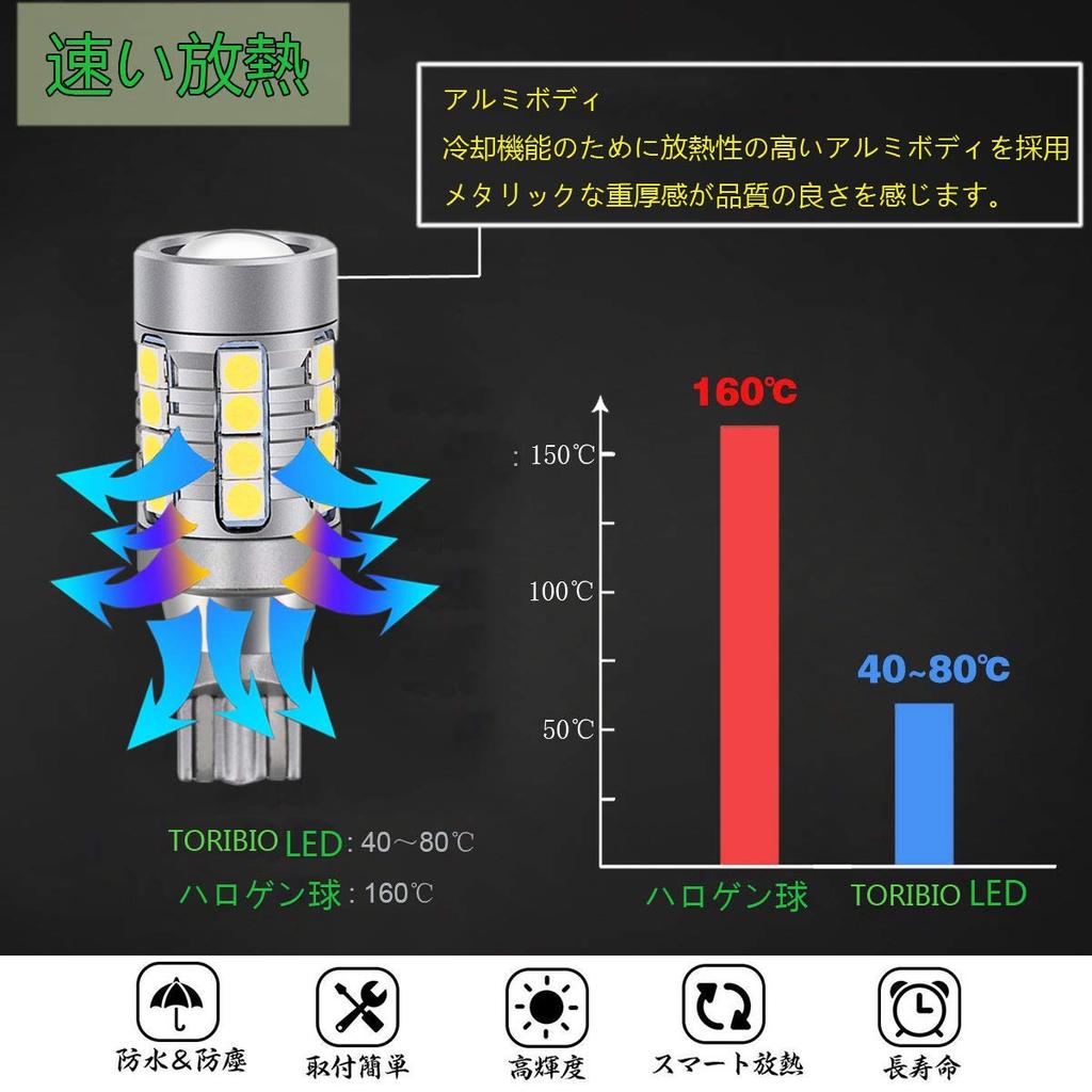 TORIBIO T16 T15 LED Backup Super 28SMD 3030 LED Vehicle Inspection W16W Set of 2 Lamps, Bright, 4000LM, Non-Polar, DC10-30V, Chips, Compliant, White,