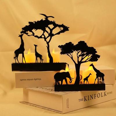 Kreativer Metall-Kerzenhalter Heimdekoration Europäischer Schmiedeeisen-Kerzenständer Elefant Elch Metallornament Valentinstag