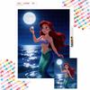 Diamond Painting Kit 5D Full Round Diamond DIY Crafts Home Decoration Creative Gift  The Little Mermaid Ariel Moon Pearl
