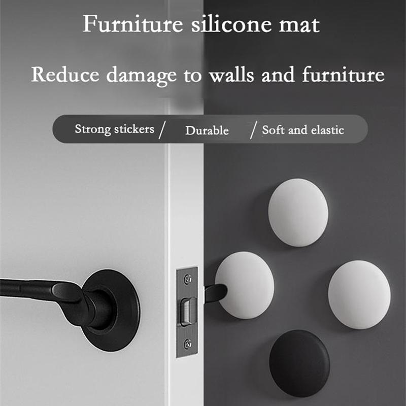 10 Stück Weicher Silikon Wandschutz Selbstklebender Türgriff Stoßfänger Schutzstopfen Rutschfest Rund Türstopper Schalldämpfer