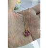 High-end Four-leaf Clover Necklace for Women 18K Rose Red Chalcedony Agate Natural White Shell Pendant Clavicle Chain