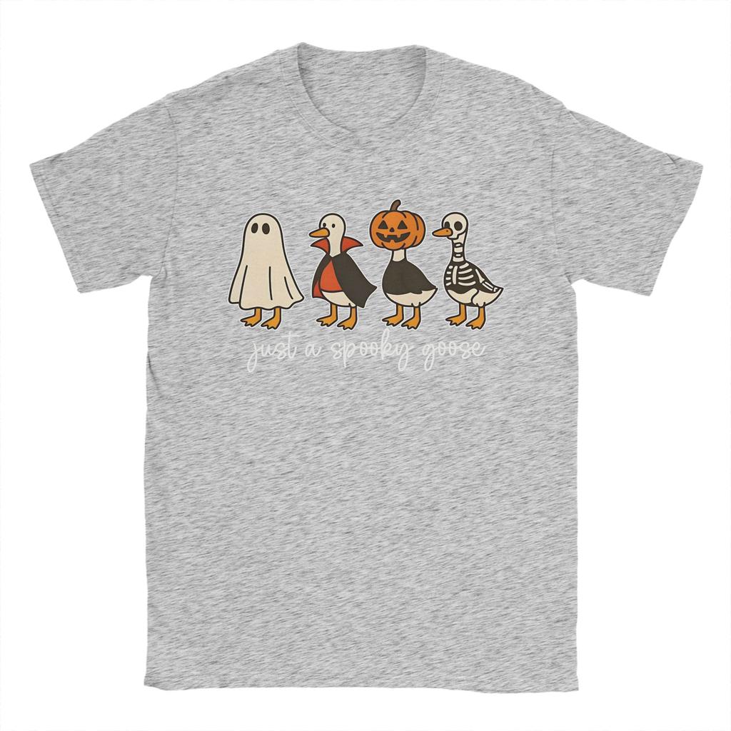 All Seasons Spooky Goose On The Loose Halloween T Shirt For Unisex Pure Cotton T-shirts Short Sleeve Clothing
