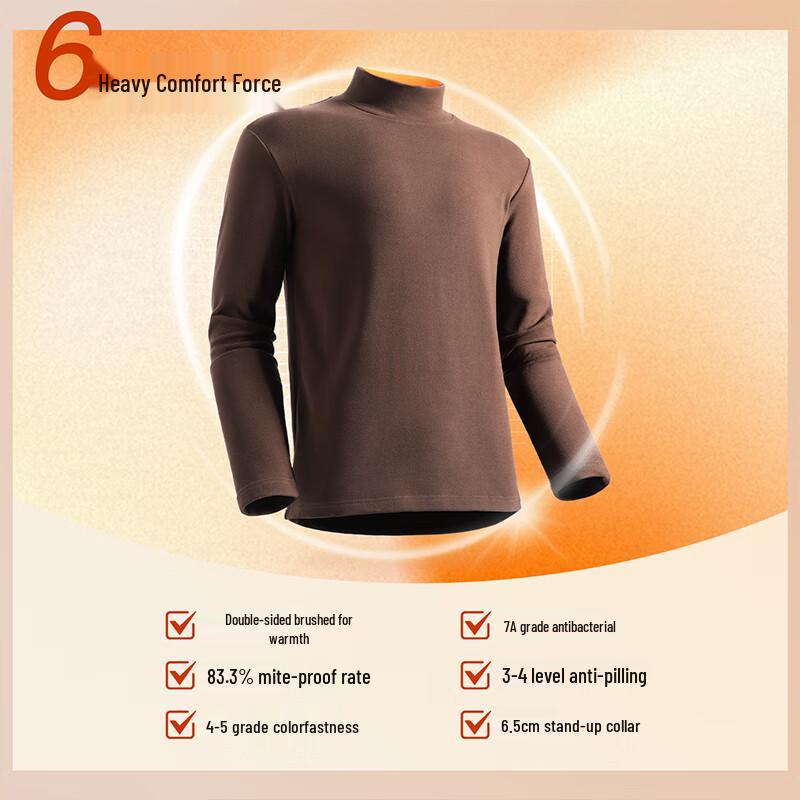 Baleno Men's S&K Double-Sided Warm Fleece Stand-Up Collar Long Sleeve T-Shirt