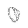 Cazador 2026 Trend Cross Ring Gold Color Open Finger Rings for Women Christian Jesus Stainless Steel Jewelry Friends Gifts New