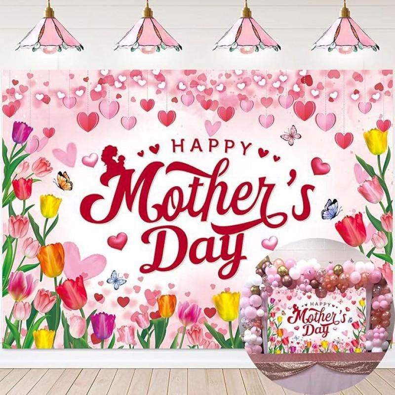 Temu Flowers Mother's Day Party Celebration Decorative Background Cloth Courtyard Decoration