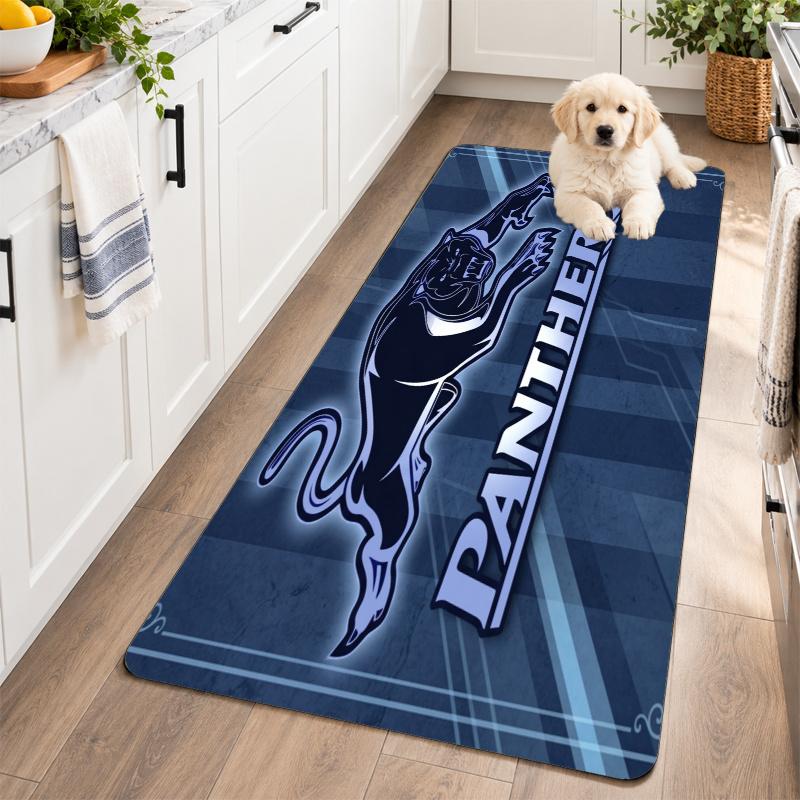 Flannel Kitchen Mat Penrith Panthers Soft Area Rug Non Slip Floor Carpet Home Decoration