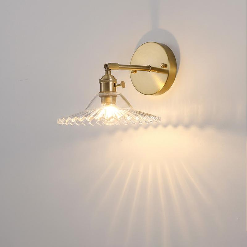 Japanese Retro Floral Glass Wall Lamp Modern Simple Bedside Lamp for Bedroom Study Led Mirror Light Nordic Wall Sconce