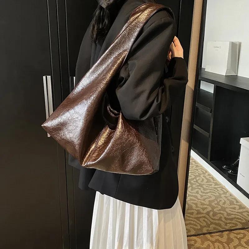 Design Large PU Leather Hobo Underarm Bags Lady Winter Shoulder Bag for Women 2026 New Trend Y2K Handbags and Purses