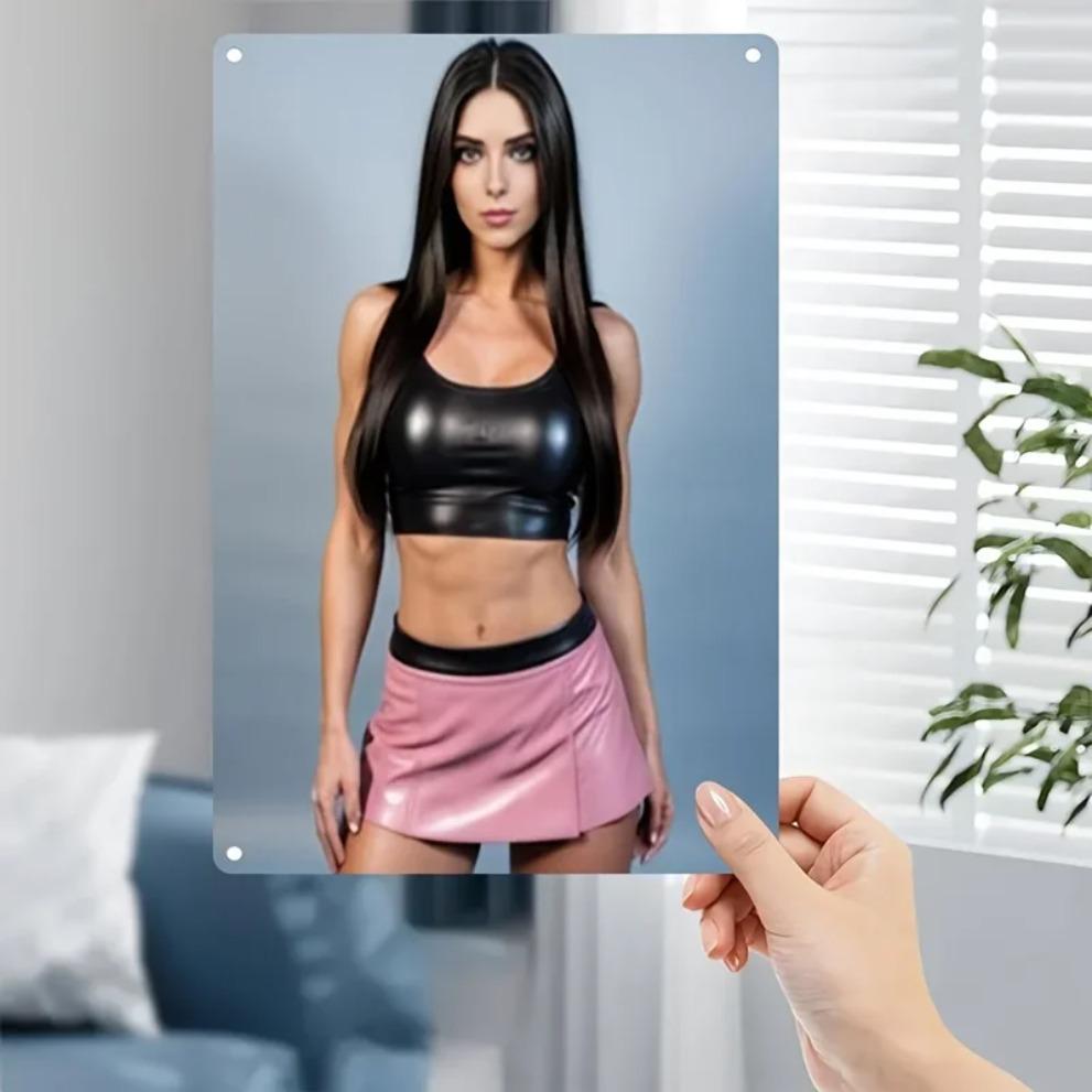 VHome Arte da Parete in Metallo Poster Minimalista Donna Cartello in Ferro Arredamento Ufficio di Casa Caffetteria