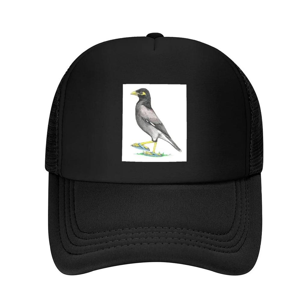 New Myna in Flip Flops Baseball Cap Hat Beach Rave Trucker Cap Icon Girl Unisexs