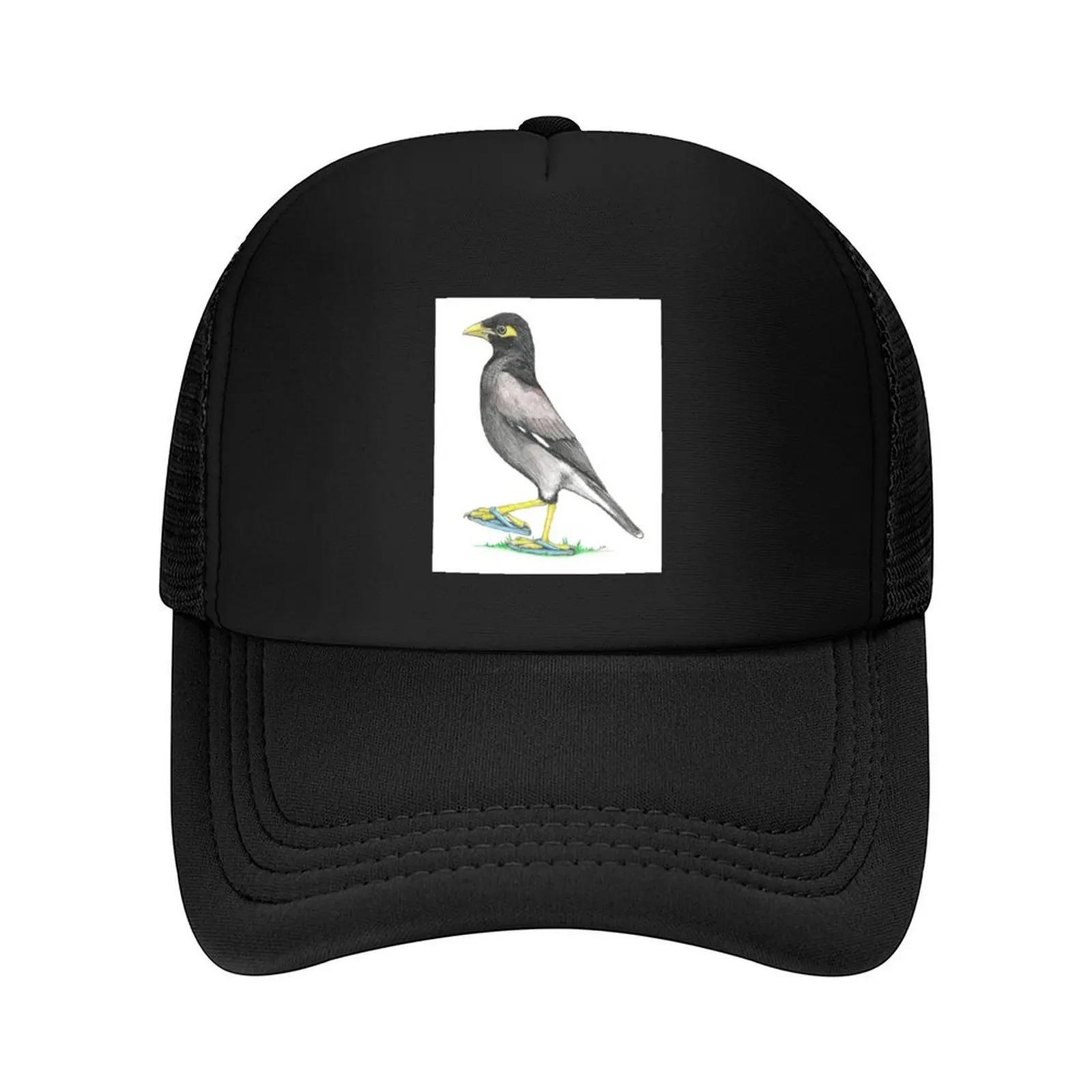 New Myna in Flip Flops Baseball Cap Hat Beach Rave Trucker Cap Icon Girl Unisexs
