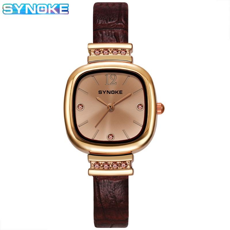 Top Brand New Women's Watch Light Luxury Retro Artistic Temperament Student Square Belt Quartz Watch with Diamond Wrist Watch