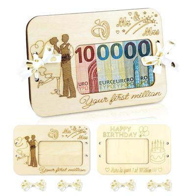 Porta dinero en efectivo de madera, porta dinero en efectivo, porta tarjetas de cumpleaños, bodas, regalo de efectivo, tarjeta de regalo para seres queridos