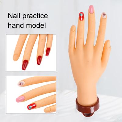 Maniküre-Übungs-Handmodell, flexibles, realistisches Nagel-Trainings-Handmodell, Nagelkunst-Werkzeug, Salonbedarf