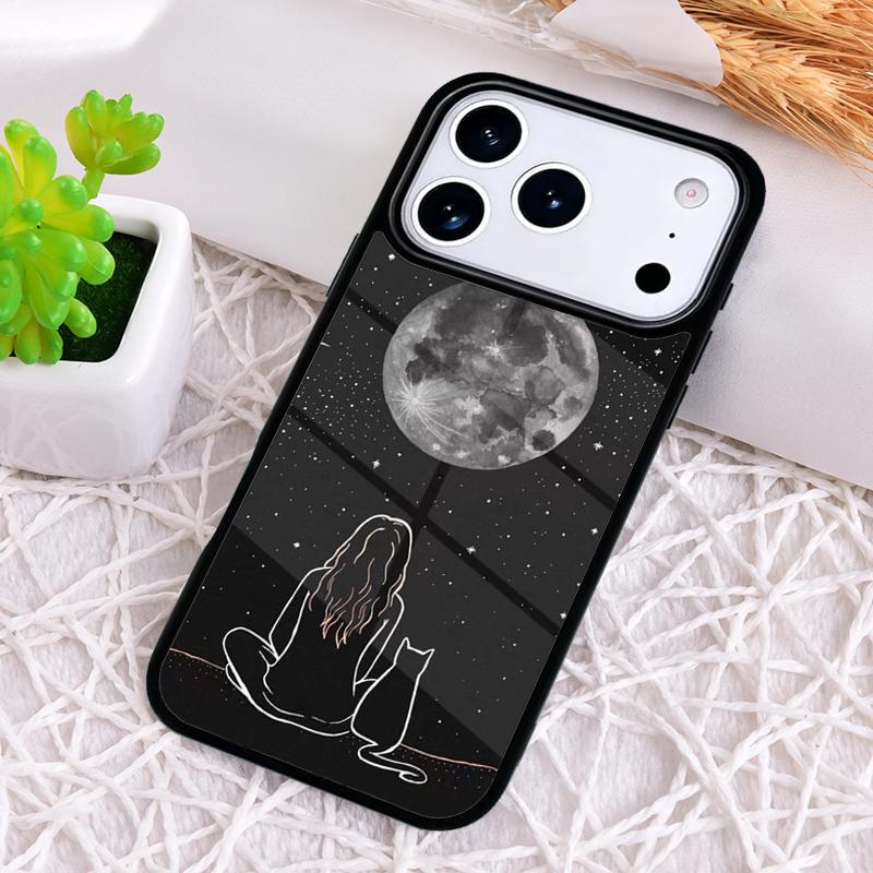 Trippy Art Aesthetic Space Moon Shockproof Phone Case for iPhone 17 Air 16e 15 11 12 14 13 Pro Max Cover Coque