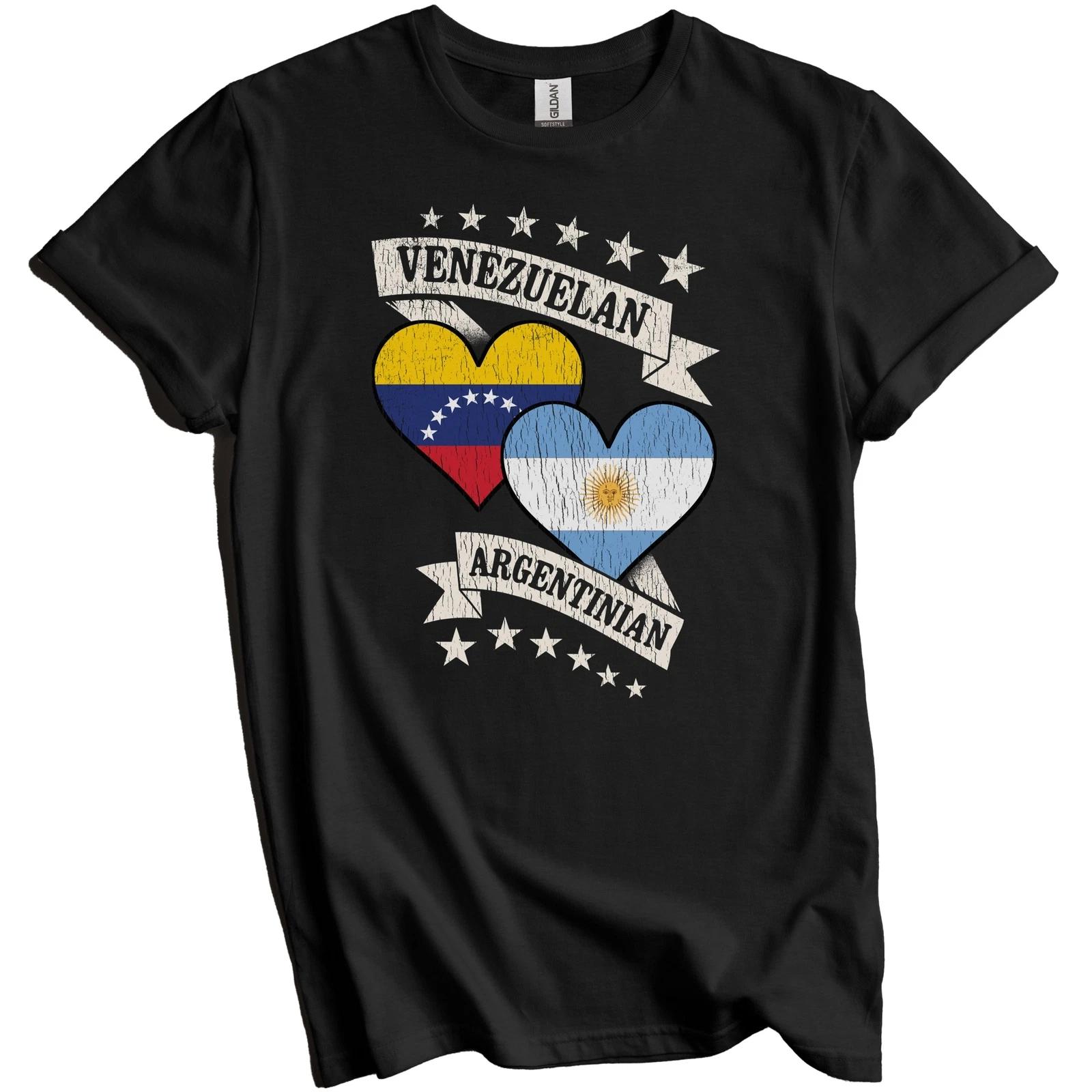 

Venezuelan Argentinian Heart Flags Venezuela Argentina T-Shirt 2XL
