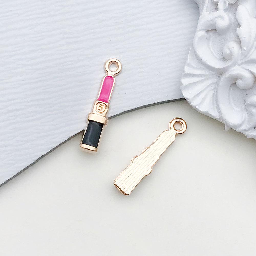 1pcs Rose Red Oil Drop Pendant Through The Alloy Earrings Diy Handmade Homemade Accessories Materials Multiple Styles