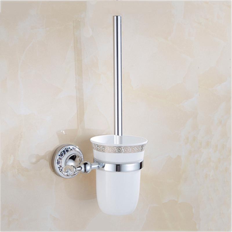 European Stainless Steel No-Drill Bathroom Set: Towel & Toilet Wall Storage Rack