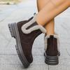 Fashion Furry Snow Boots Female Padded Thickened Cotton Shoes for Women 2025 Winter New Thick Bottom Slip on Plush Heeled Ankle Botas
