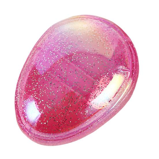 

Glitter Oval Hair Brush Soft Bristles Scalp Massage Portable Travel Anti-static Mini Egg Shape Comb Kids Adults Hair Styling Detangling Brush розовый