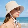 Reversible Bucket Hat with Chin Strap, Sun Protection Windproof Fisherman Cap for Women